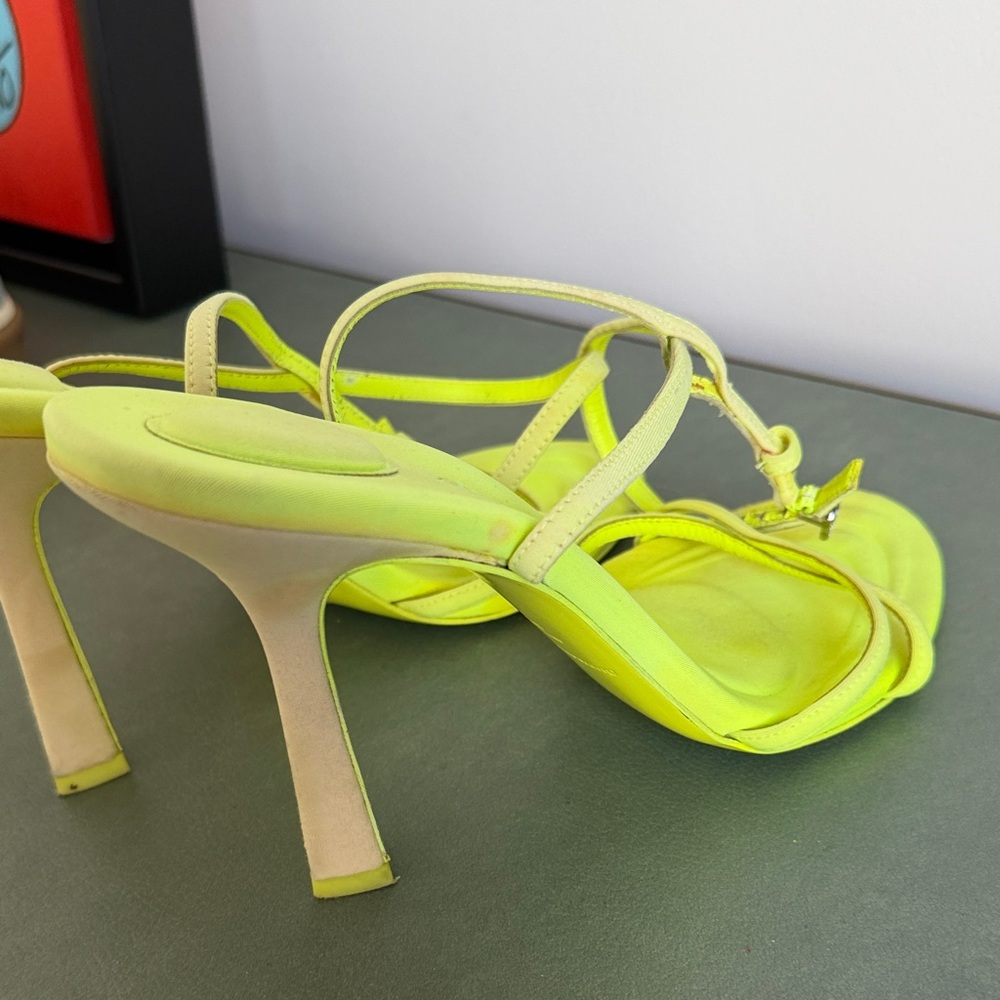 Alexander Wang Neon Yellow Strappy Heels - Picture 5 of 6